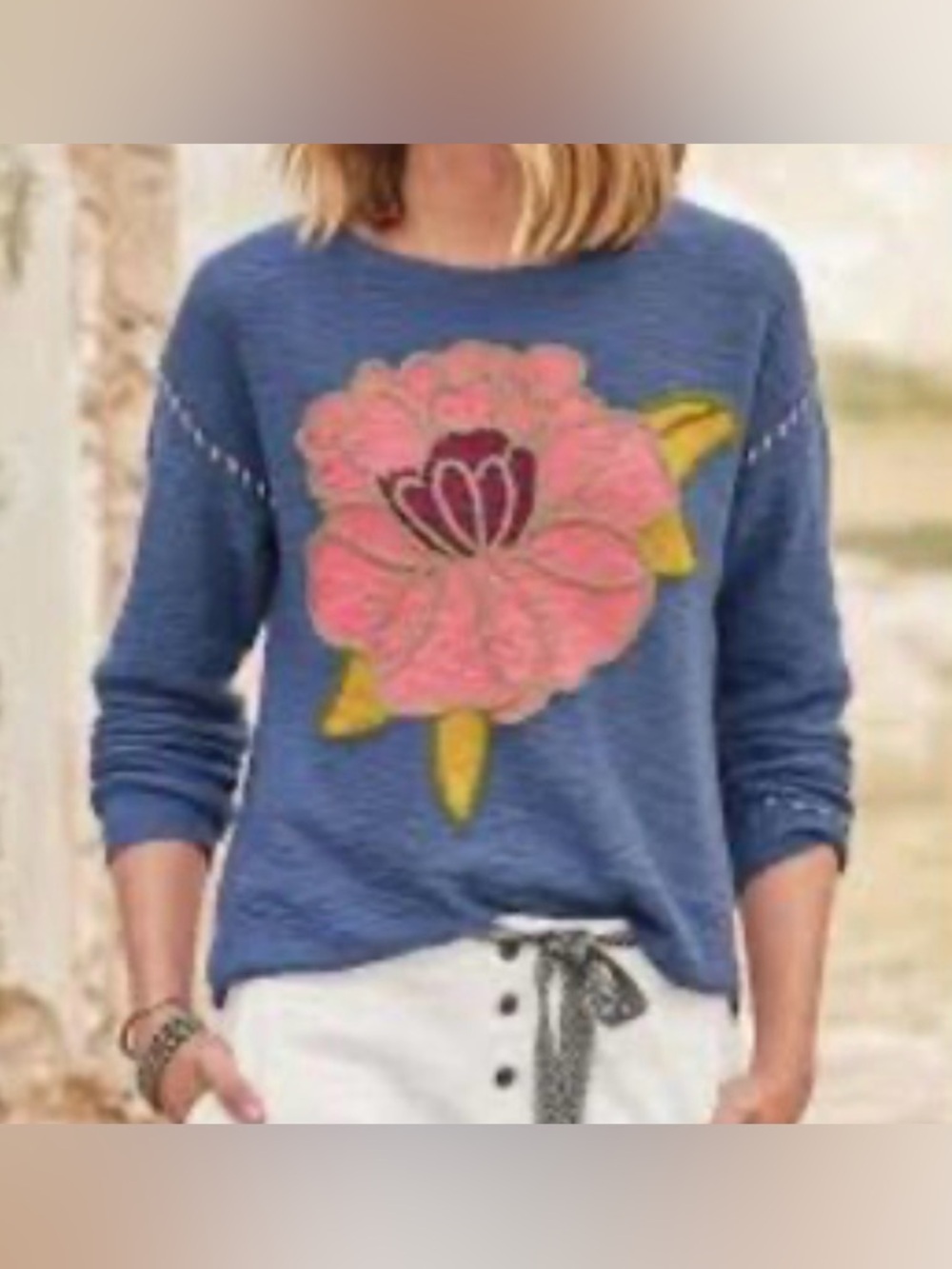 Sundance Lightweight Floral Crewneck Sweater